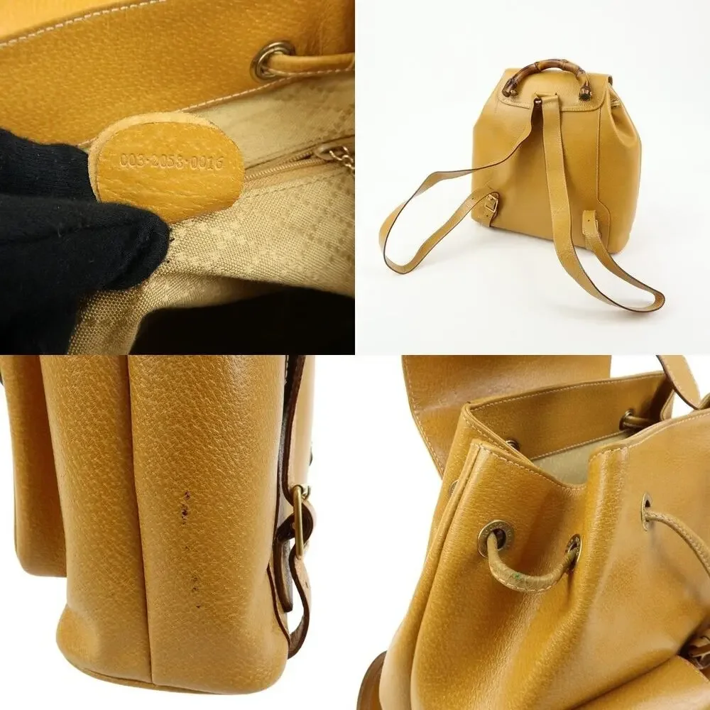 Gucci Bamboo Calfskin Backpack Yellow